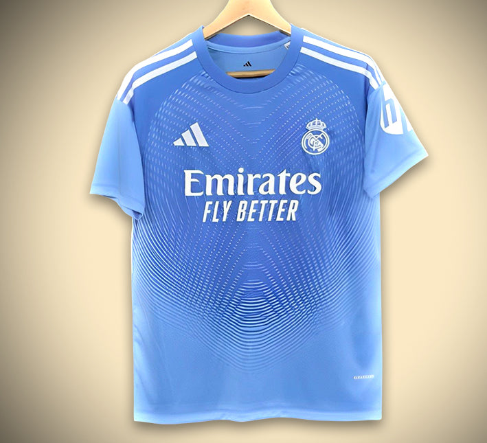 Camiseta Real Madrid Prepartido Edición Azul 2025-2026 vista frontal
