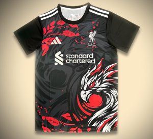 maillot de football concept Liverpool noir édition 2024 2025