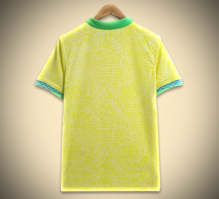 Camiseta de fútbol amarilla Brasil para aficionado en casa