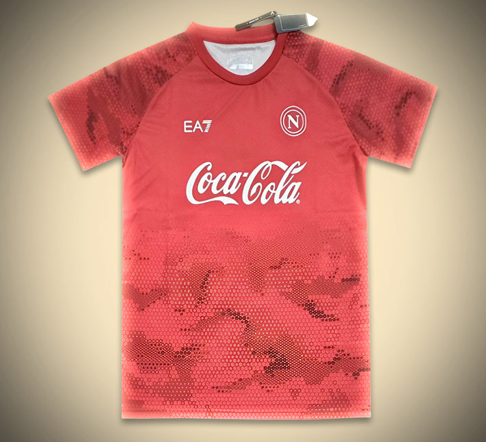 maillot-dentrainement-napoli-rouge-saison-2425-tenue-sportive-de-football camiseta de entrenamiento Napoli roja temporada 2425 ropa deportiva de fútbol