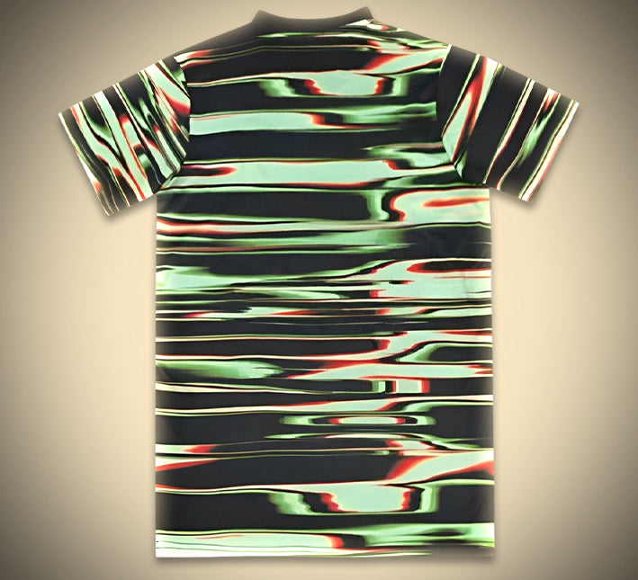 Maillot Portugal Avant-Match Rayures 2024-2025 vue de profil