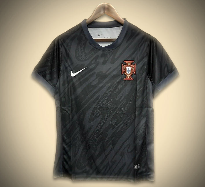 Camiseta Portugal Portero Negro 2024-2025 vista de frente