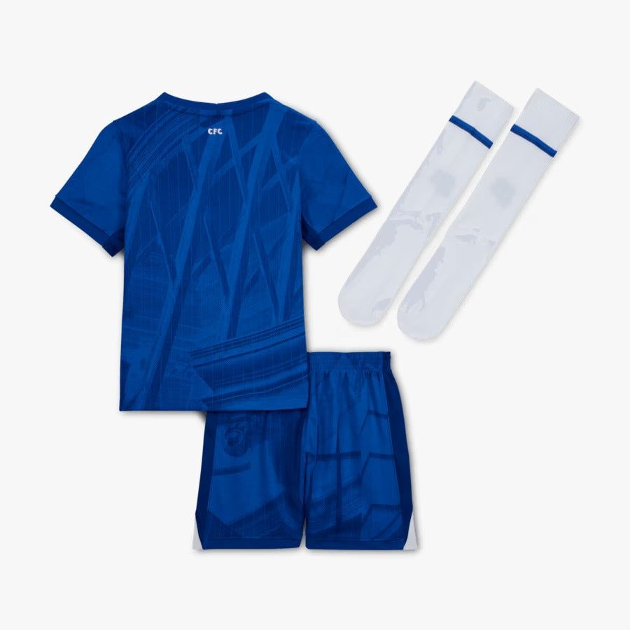 Conjunto camiseta y pantalón corto niños Chelsea FC primera equipación temporada 2025 2026