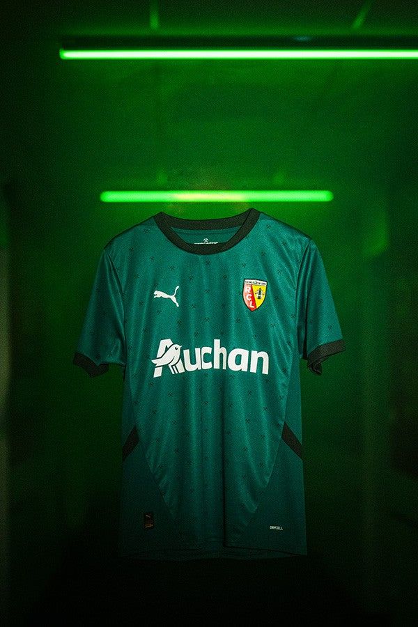 camiseta de fútbol RC Lens segunda equipación colores del club sangre y oro