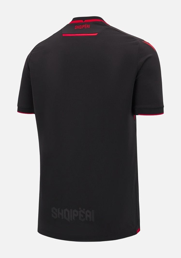 maillot de football Albanie troisième tenue 2025 rouge et noir