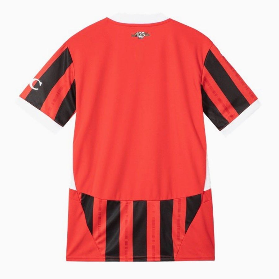 maillot-domicile-ac-milan-saison-2024-2025-rouge-et-noir-officiel maillot domicile AC Milan saison 2024 2025 rouge et noir officiel
