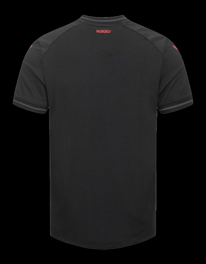 Camiseta primera equipación Bayer Leverkusen temporada 2023 2024 roja y negra fútbol