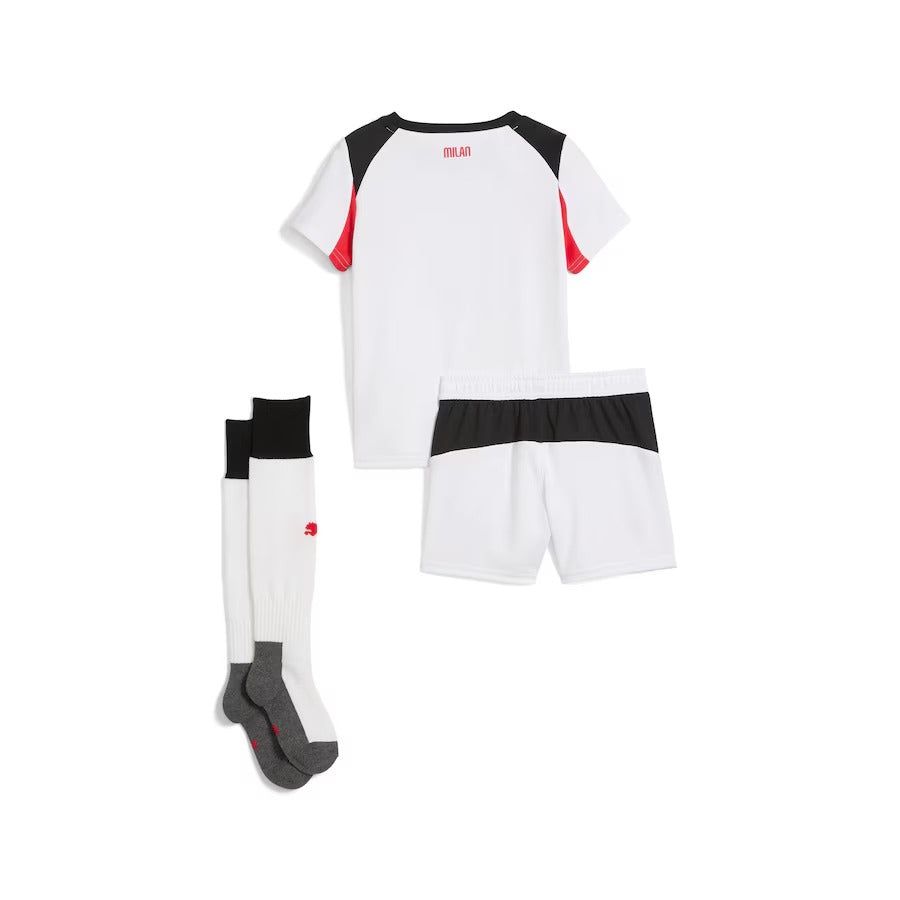 Camiseta niños AC Milan segunda equipación temporada 2025 2026 con pantalón