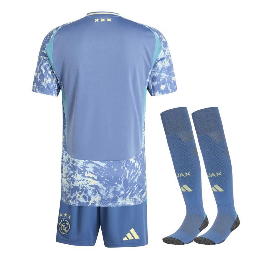 camiseta niños Ajax Amsterdam segunda equipación temporada 2024-2025 con pantalón corto y calcetines