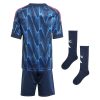 Camiseta niños Arsenal segunda equipación temporada 2025 2026 con pantalón corto y calcetines