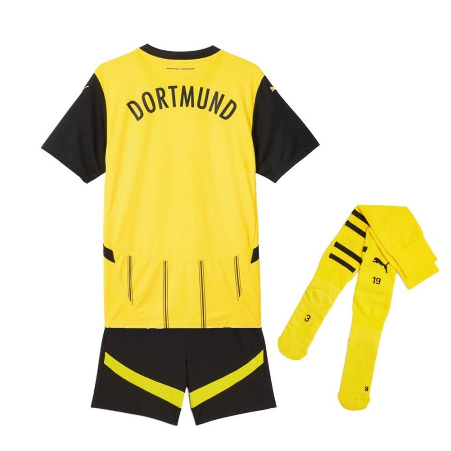 Camiseta niños Borussia Dortmund primera equipación temporada 2024 2025 con pantalón y calcetines