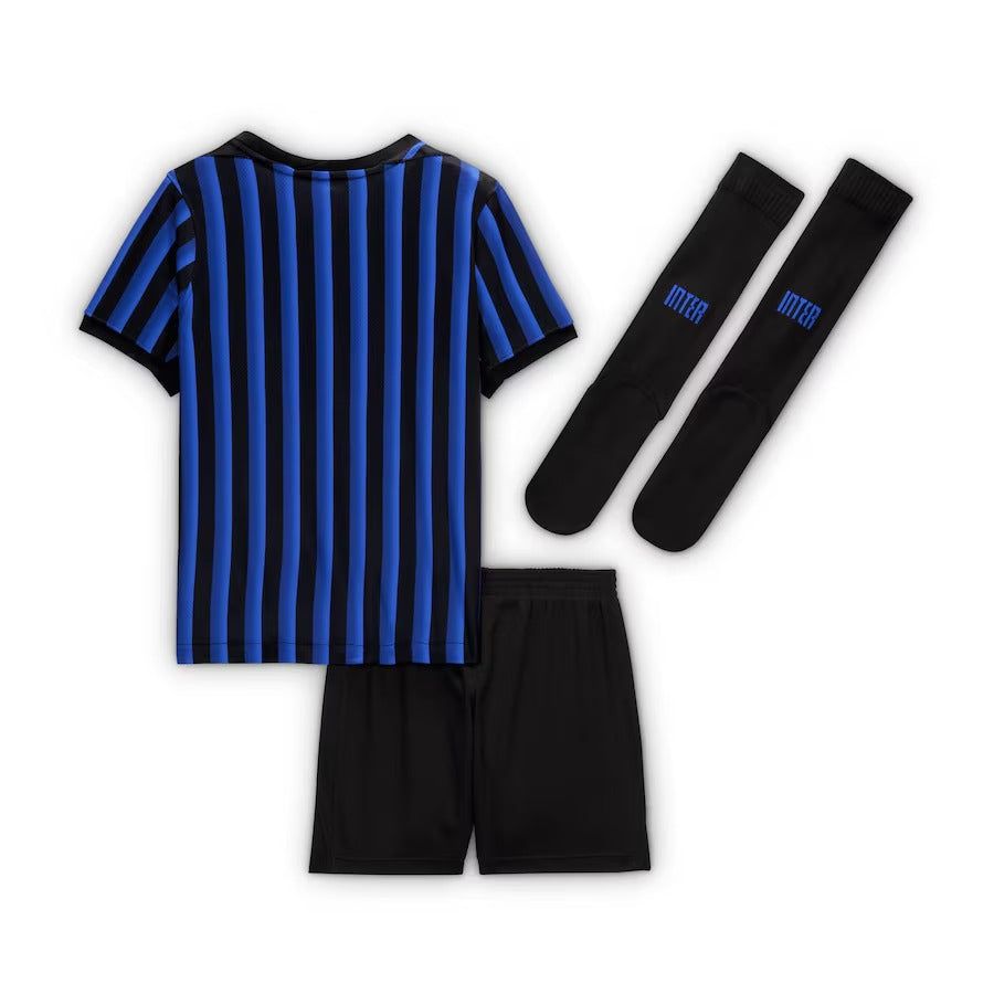 camiseta niños Inter Milan primera equipación temporada 2025 2026 con pantalón corto y calcetines
