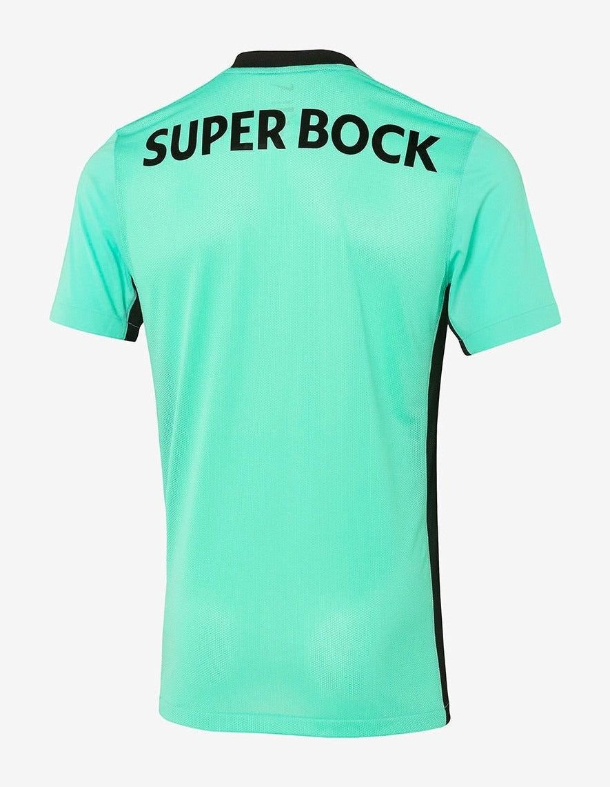 Camiseta third del Sporting CP temporada 2025 2026 equipación segunda verde y negra