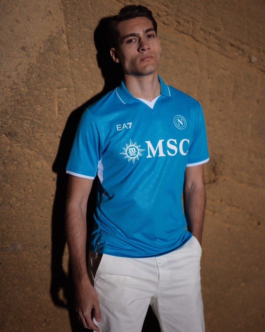 Tenue de football Napoli à domicile jersey bleu ciel pour supporters