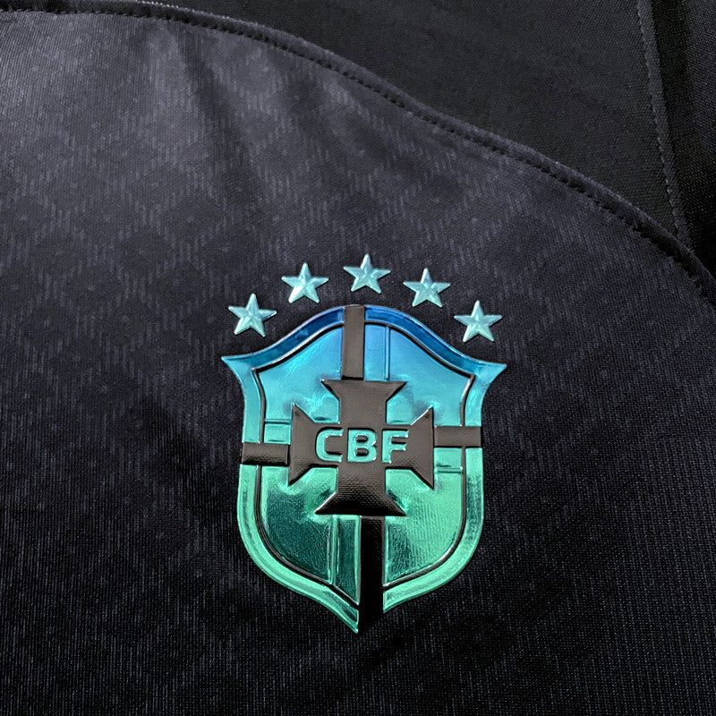 Equipación fútbol Brasil negra edición concept para aficionado