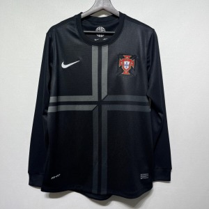 Camiseta Portugal Segunda Equipación 2012 Retro Mangas Largas