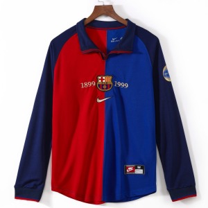 Camiseta Barcelona Primera Equipación 1999-2000 Retro Mangas Largas