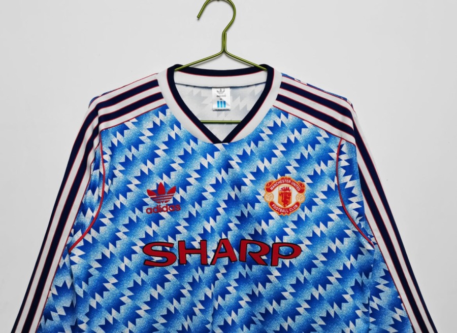 Camiseta Manchester United 1991/92 Segunda Equipación Mangas Largas