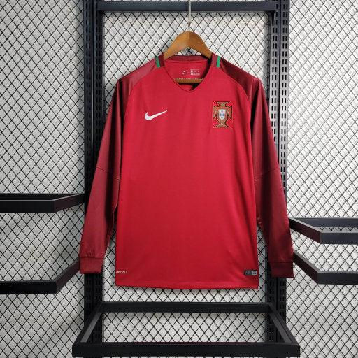 Camiseta Portugal Retro 2016 Mangas Largas