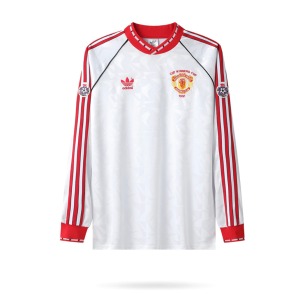 Camiseta Manchester United 1990/91 Segunda Equipación Mangas Largas