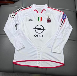 Camiseta AC Milan 2004/05 Segunda Equipación Mangas Largas