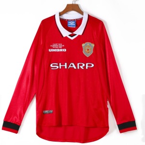 Camiseta Manchester United Primera Equipación 1999-2000 Mangas Largas