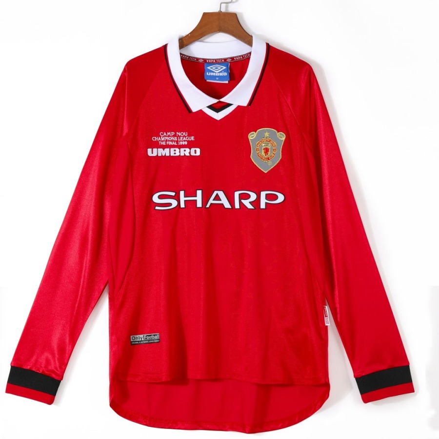 Camiseta Manchester United Primera Equipación 1999-2000 Mangas Largas