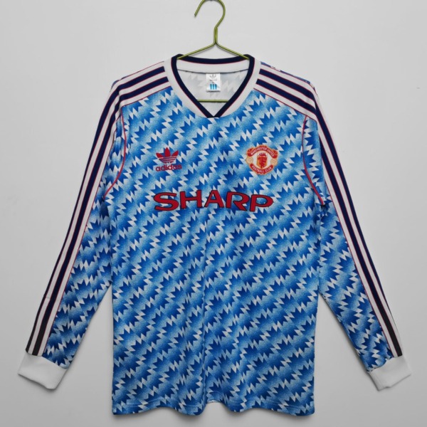 Camiseta Manchester United 1991/92 Segunda Equipación Manga Larga