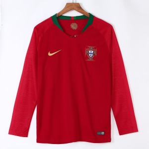 Camiseta Portugal Primera Equipación Manga Larga 2018 Retro