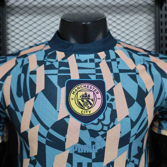 Camiseta Manchester City Azul Retro 2024-25
