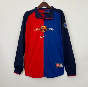 Camiseta FC Barcelona 1999/00 Primera Equipación Mangas Largas