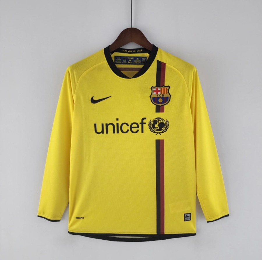 Camiseta FC Barcelona 2008/09 Segunda Equipación Mangas Largas