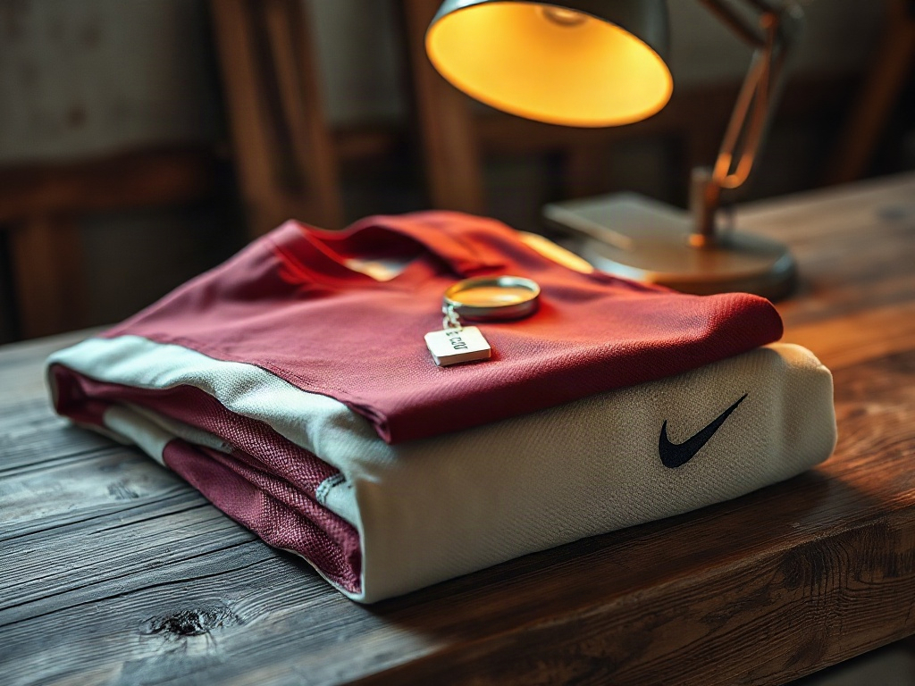 Comparativa tejido camiseta versión jugador y réplica aficionado sobre mesa de madera